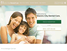 Tablet Screenshot of electriccitydentalcare.com